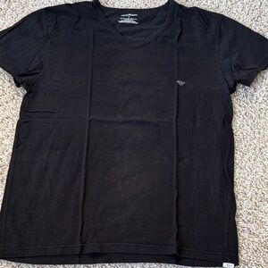 Emporio Armani Classic Black V-Neck Tee